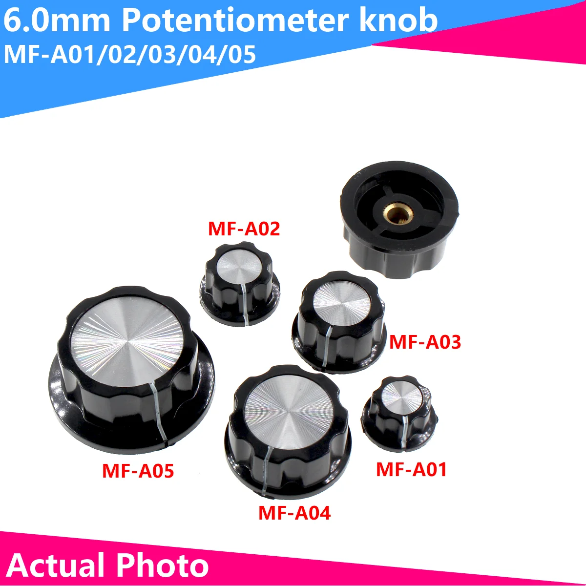 5pcs MF-A01/A02/A03/A04/A05 Potentiometer knob bakelite potentiometer potentiometer knob cap diameter,inner bore:6mm
