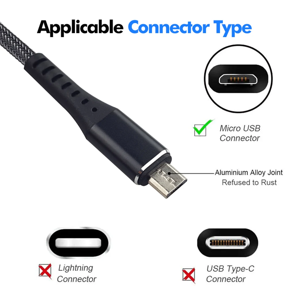 마이크로 USB 케이블 고속 충전 3A 전류 충전 나일론 짠 데이터 케이블 삼성 갤럭시 A5/A7 화웨이에 대한 1M 안드로이드 휴대 전화