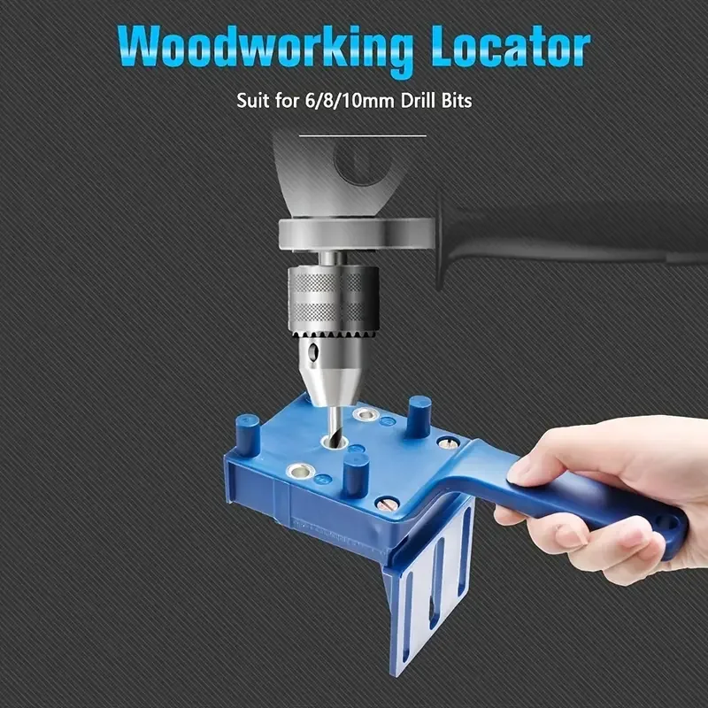 Woodworking Drill Guide Jig With Hole Locator 6/8/10mm Drill Bit Set for Straight Accurate Boring