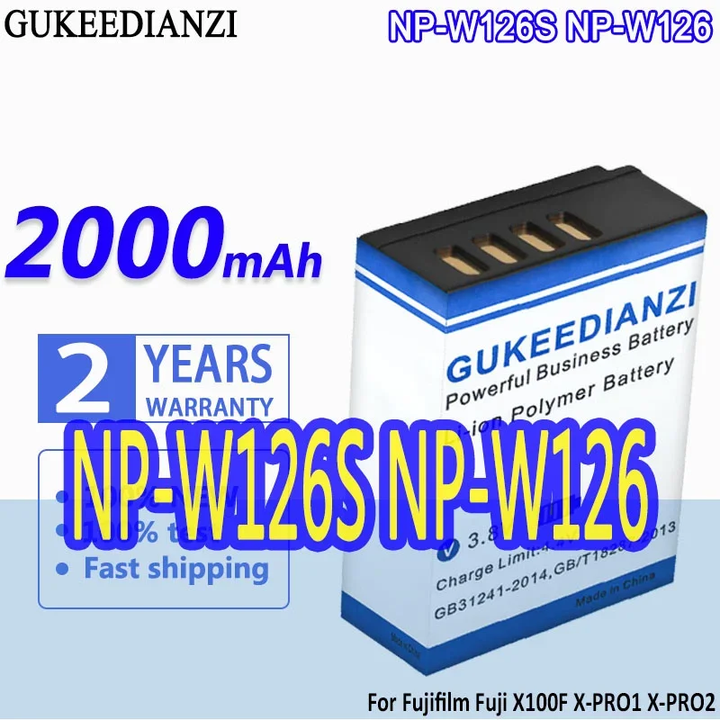 

High Capacity GUKEEDIANZI Battery NP-W126S NP-W126 2000mAh For Fujifilm Fuji X100F X-PRO1 X-PRO2 X-A1 X-A2 X-A3 X-A10 X-E1 X-E2