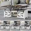47.2" Lift Top Coffee Table 4 in 1 Farmhouse Coffee Table with Storage Coffee Tables for Living Room, Dining Room (White) 3
