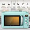 Retro Countertop Microwave Oven, 0.9Cu.ft, 900W Microwave Oven, with 5 Micro Power, Defrost & Auto Cooking Function, LED Display 2