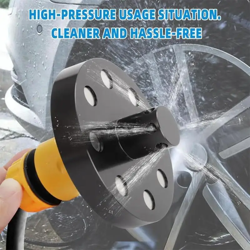 1PC O-ring Chassis Cleaner Flusher Kit Stainless Steel Nozzle Yellow Connector 6Water Outlets All-round Clean Convenient Durable