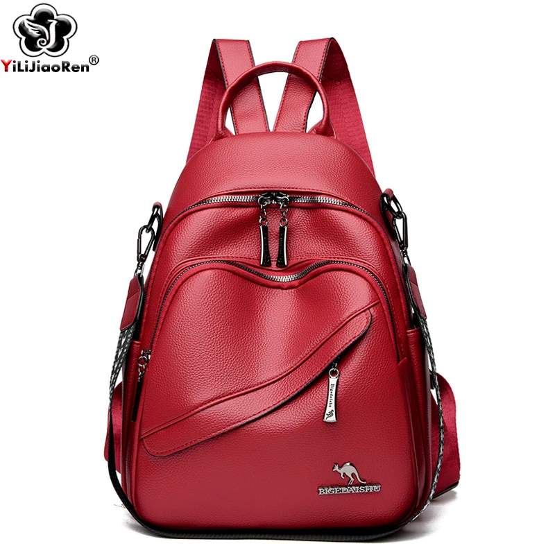 Fashion Backpacks Women Shoulder Bag Simple Rucksack Female Soft - Main Image