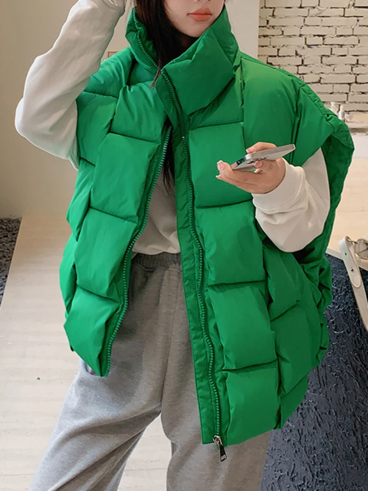 Stand-up Collar Down Jacket Women Slim Thick Loose Over The Knee Long Coat