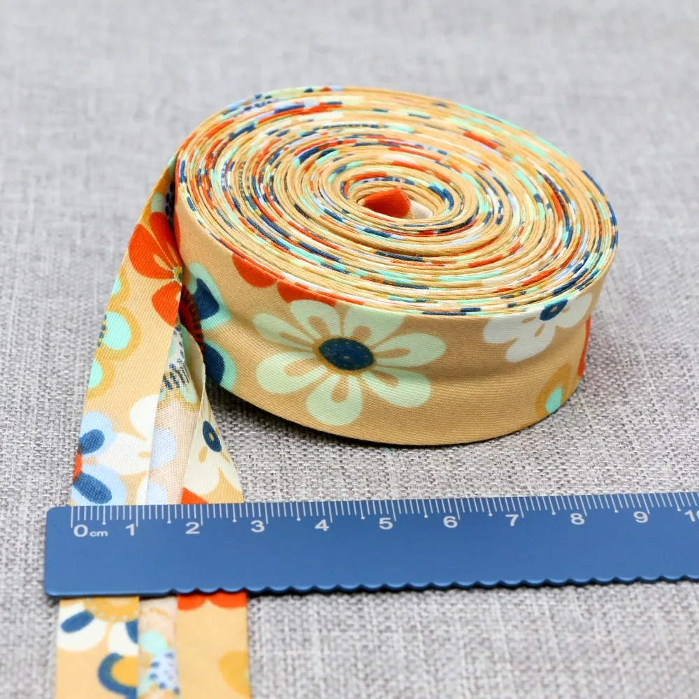 Premium Cotton Folded Bias Tape - 25mm Fabric Binding for Sewing Projects (5 Meters)