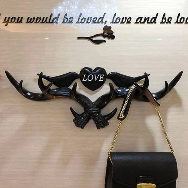 

Love крючок-олень, крючки для одежды для подвешивания сумок и ключей без пробивки декоративных крючков