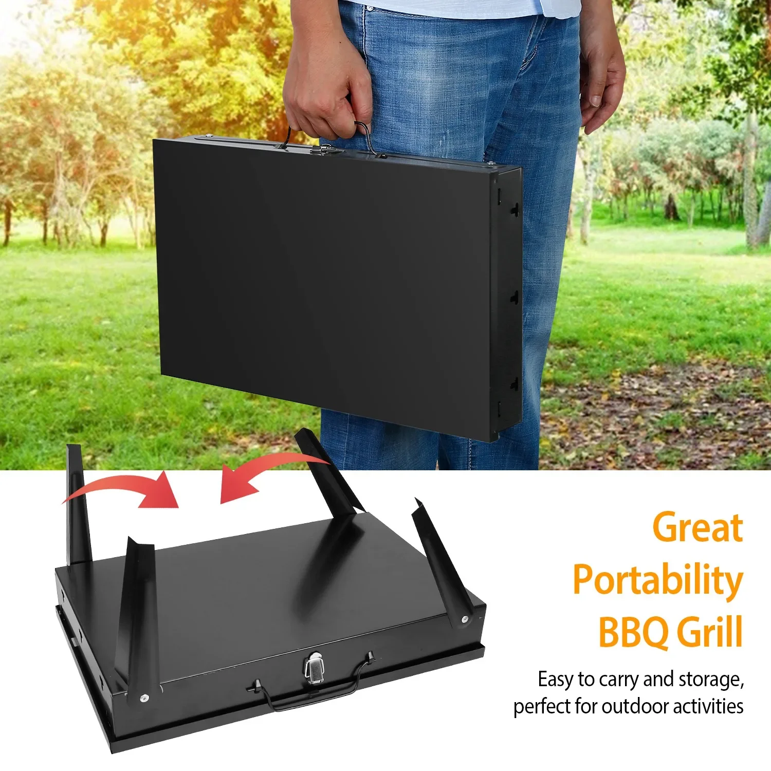 16.7x10x17.7in Portable Charcoal Grill 6