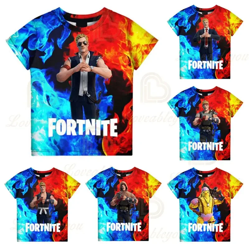 تي شيرت Battle Royale Fortnite Victory ثلاثي الأبعاد 2025 تصميم جديد للأطفال ملابس علوية للبنات والأولاد ملابس هاراجوكو تي شيرت هيرو للأطفال 1