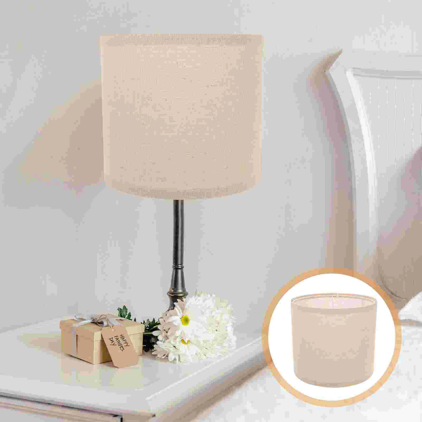 2pcs drum lampshades replacement easy assembly linen lamp shades for table lampss floor lamps 2Pcs Medium Drum Lamp Shades - Replacement Lampshades Table Lamp Shade Linen Clip On Chandelier Lamp Shades Lamp Office