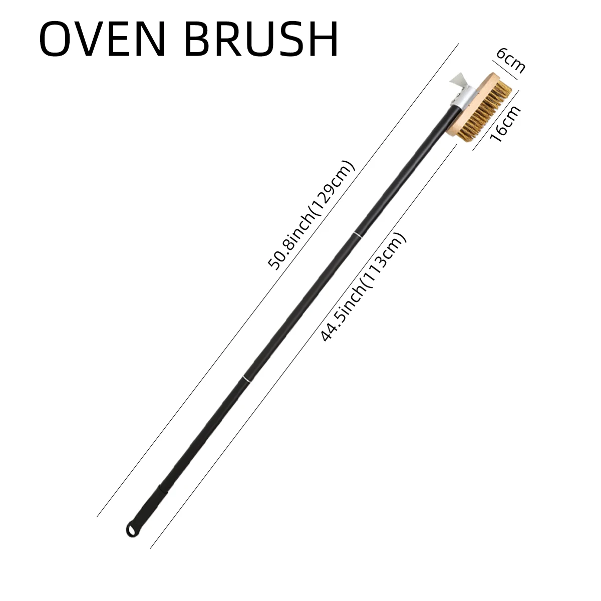 Copper Bristle Wood-Handled Pizza Oven Cleaning Brush