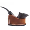 Cowhide Pipe Holder Portable Tobacco Smoking Pipe Stand Holder Tool Accessories 4