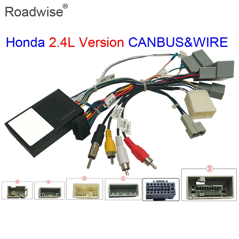 

Roadwise Car 16pin Audio With 360 Wiring Harness With Canbus BOX For Honda CRV CR-V CIVIC 2.4L 2012 - 2016 Stereo Wire Adapter