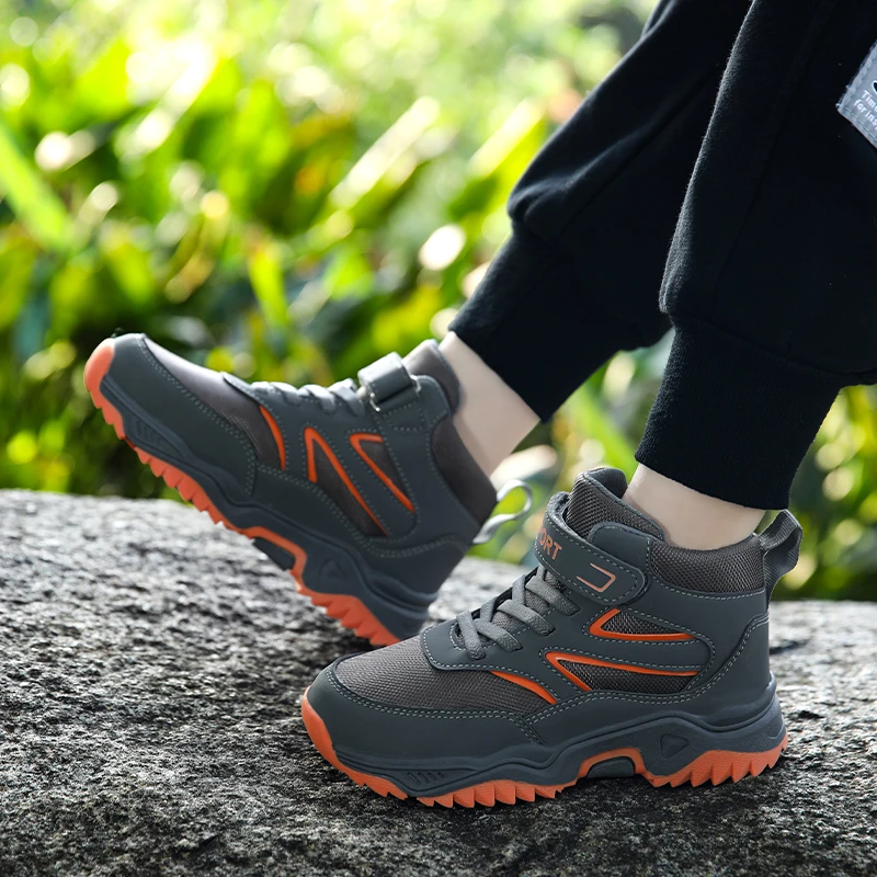 Sports Shoes Baby Shoes Kids Sneakers Kids Shoes Kids Sports Shoes Children Casual Luminous Shoes For Boys Breathable Sneaker Winter Warm Plush Kids Hook&Loop Non-slipl Hiking Sports Shoes