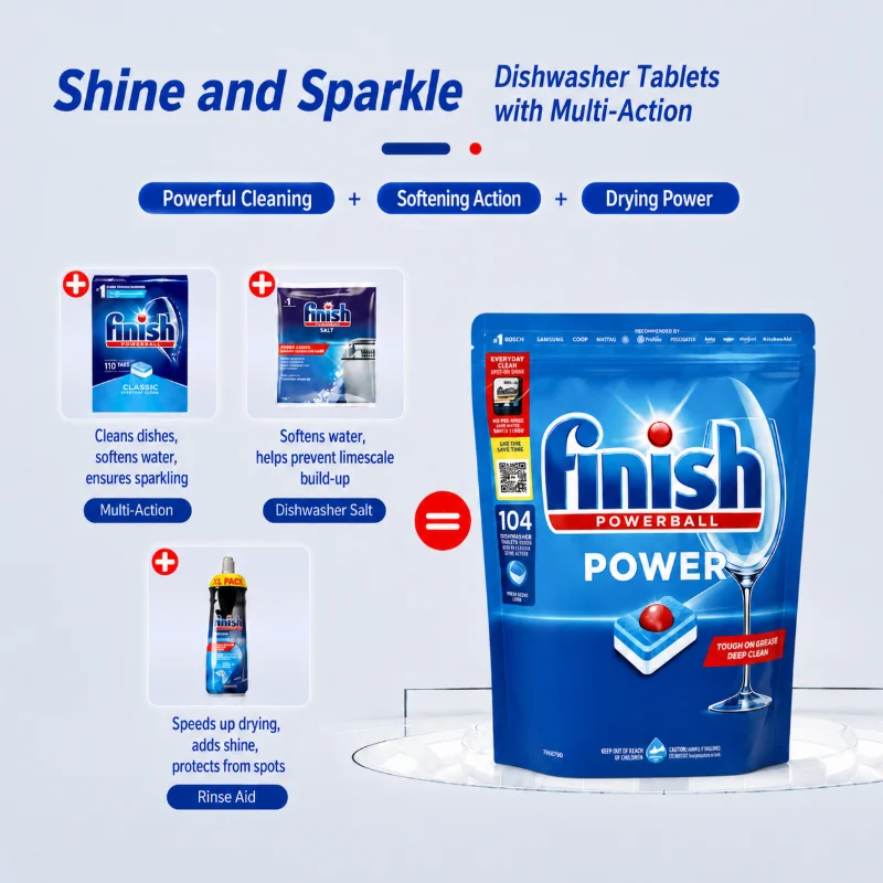 Powerball Pre-Dissolve Enzymatic Dishwasher Pods with Water-Soluble Wrapper