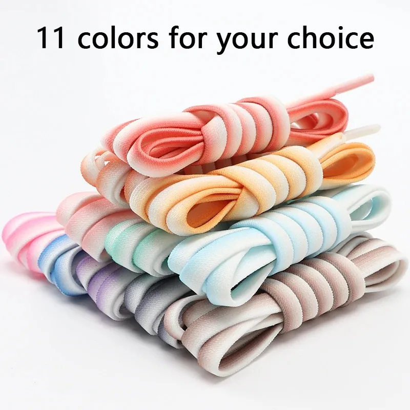 

1 pair fashion gradient shoelaces sneakers flat shoes Casual shoelaces Canvas Little White Shoes Two tone shoelaces Unisex