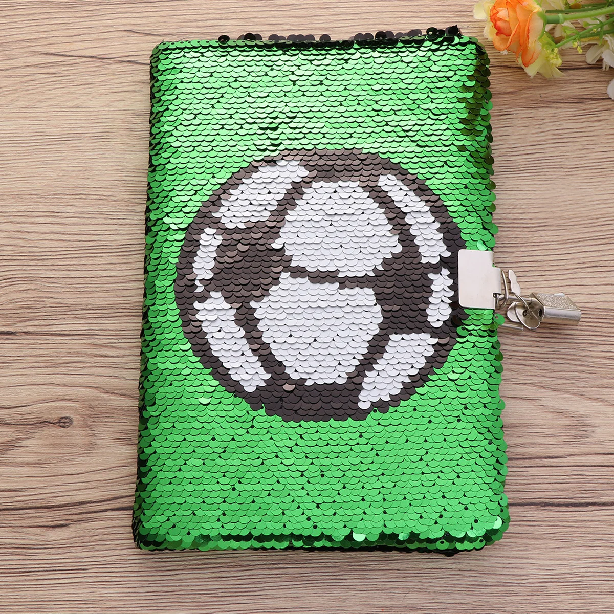 Notebook Lock Journal Diary Sequin Boys Girls Notepad Football Planner Key Kids Daily Girl Soccer Journals Student Writing