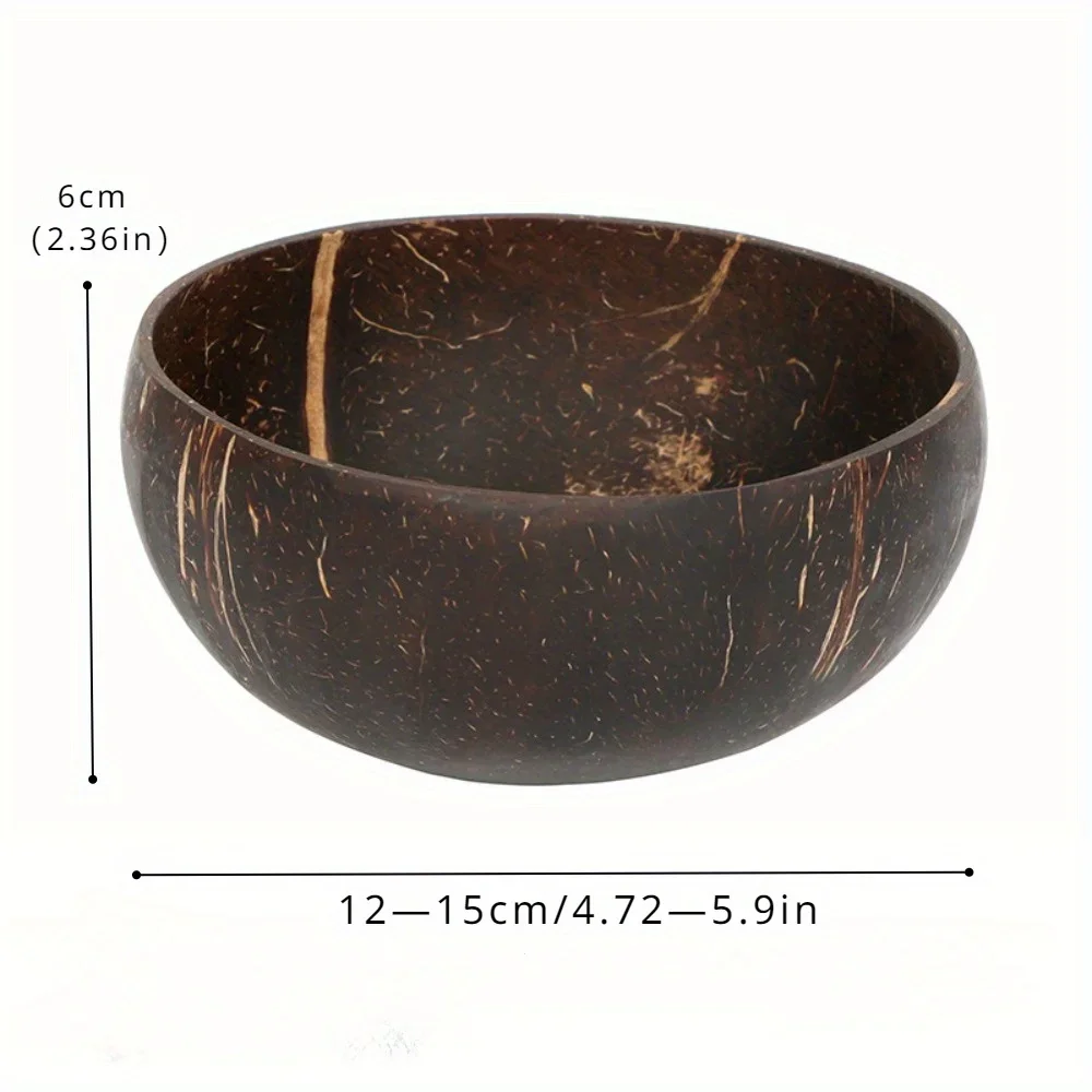 1PC 12-15cm Natural Coconut Bowl  Handmade Wooden Tableware  Ramen Bowl  Natural Wooden Bowl