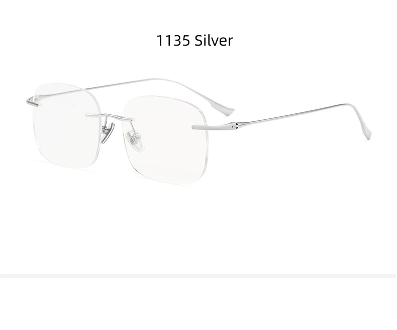 Firada Mode bequeme Brillen Frauen neue Vintage Titan randlose Brillen optische Brille Rahmen für Männer 1136 – Detail 17
