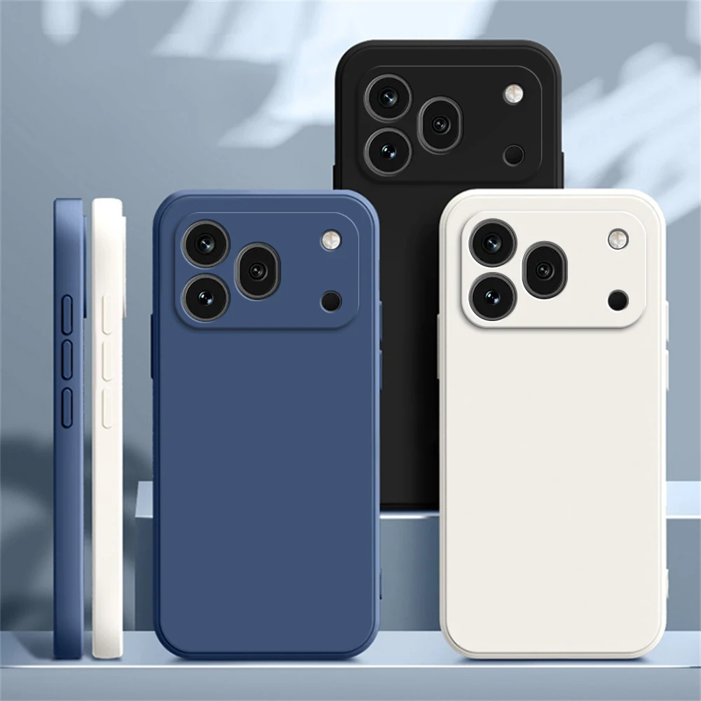 Enhanced Silicone Phone Case with Lens Protection - Durable Square Design, Soft Liquid Silicone Back Cover, Classic Style