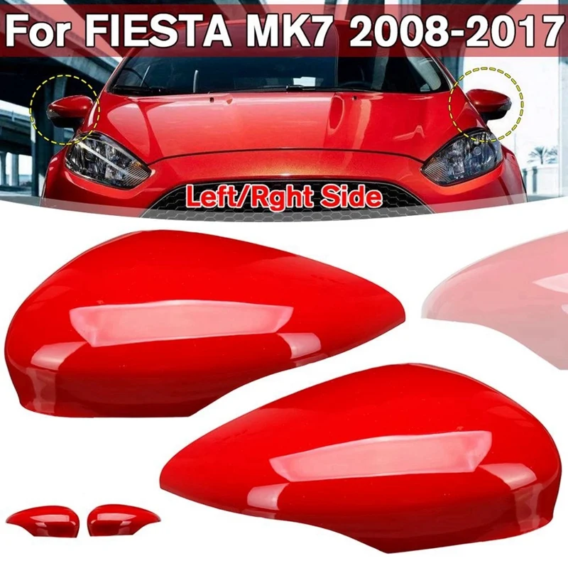 

Крышка для левого крыла зеркала заднего вида, крышка для бокового зеркала для Ford Fiesta MK7 2008-2017, красная