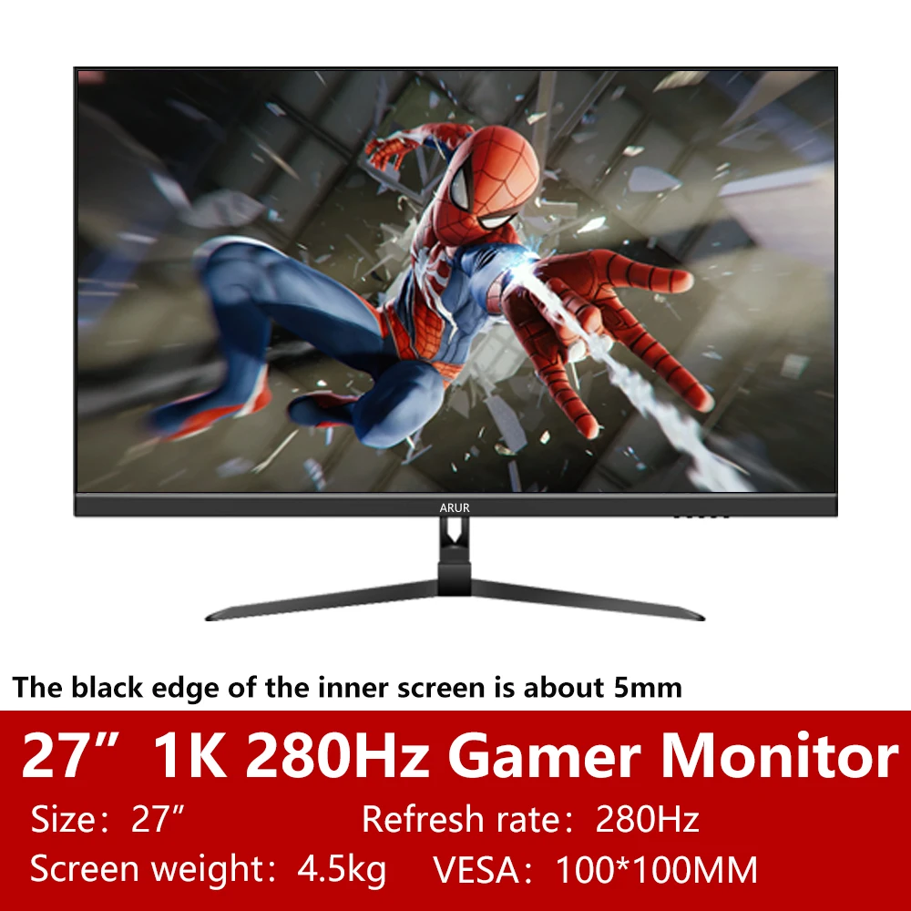 ARUR-27 ġ  240Hz LCD ÷, IPS 280Hz HD ũž PC ̸ ǻ ȭ  г HDMI ȣȯ DP, 1920x1080