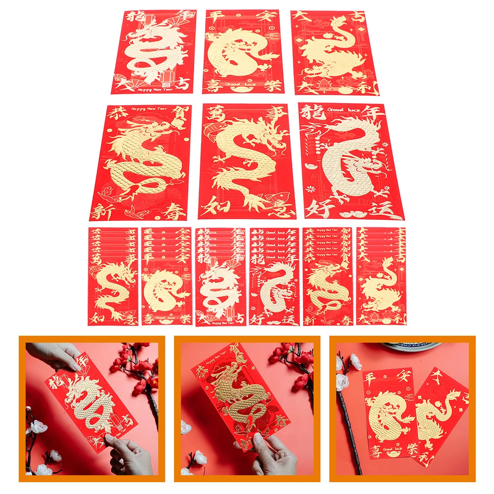 

160/60/36/30Pcs Chinese Style Red Envelopes New Year Money Packets Lucky Money Bags Red Envelopes (Mixed Style)