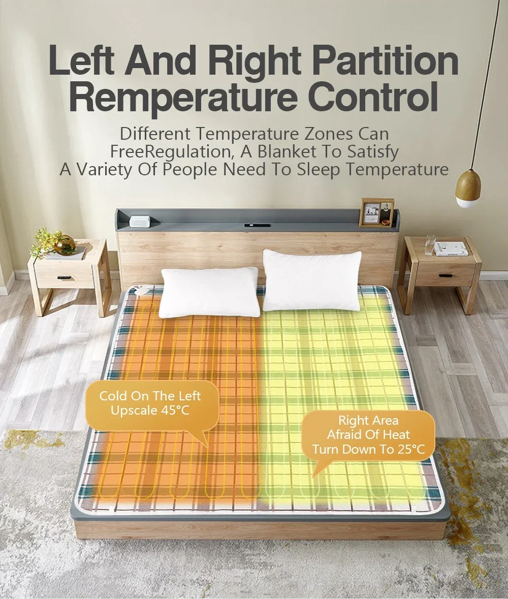 Electric Blanket Thicker Heater Double Body Warmer 150*180cm Heated Blanket Thermostat Electric Heating Blanket Electric Heating 2
