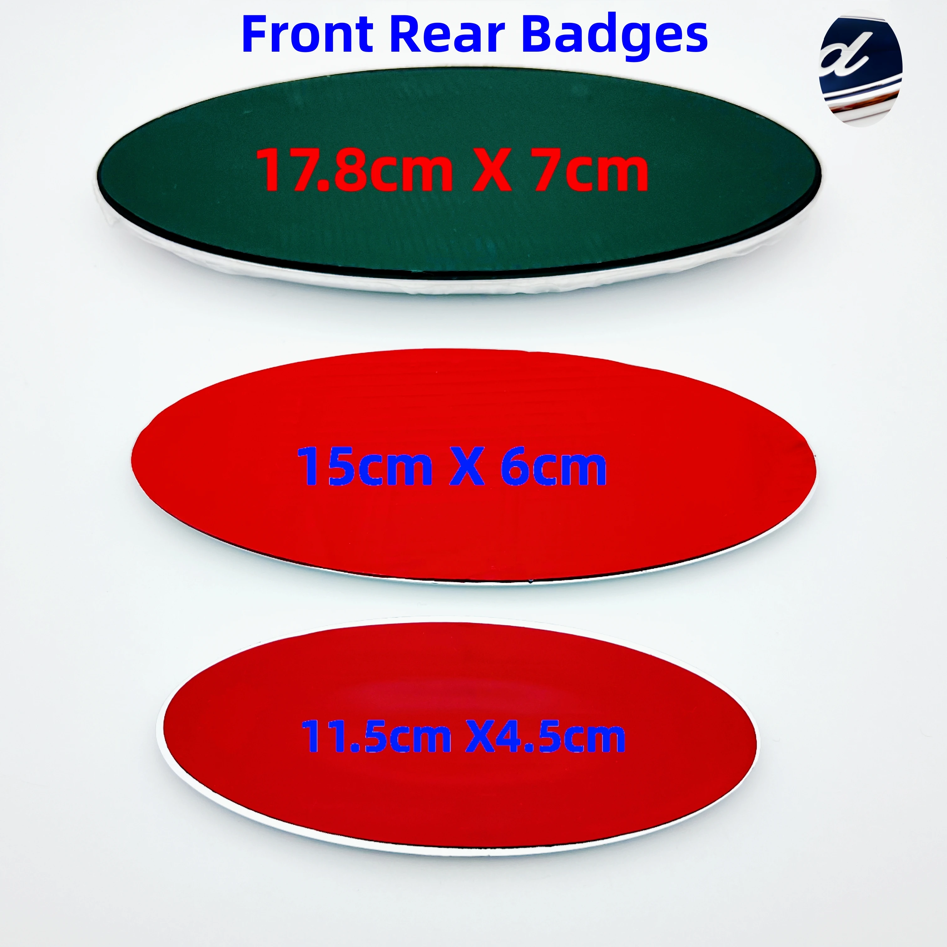 

178mm 150mm 115mm ABS Front Grille Hood Bonnet Emblem Rear Trunk lid Badge Sticker For Edge Explore Focus Fiesta Mondeo Ecosport