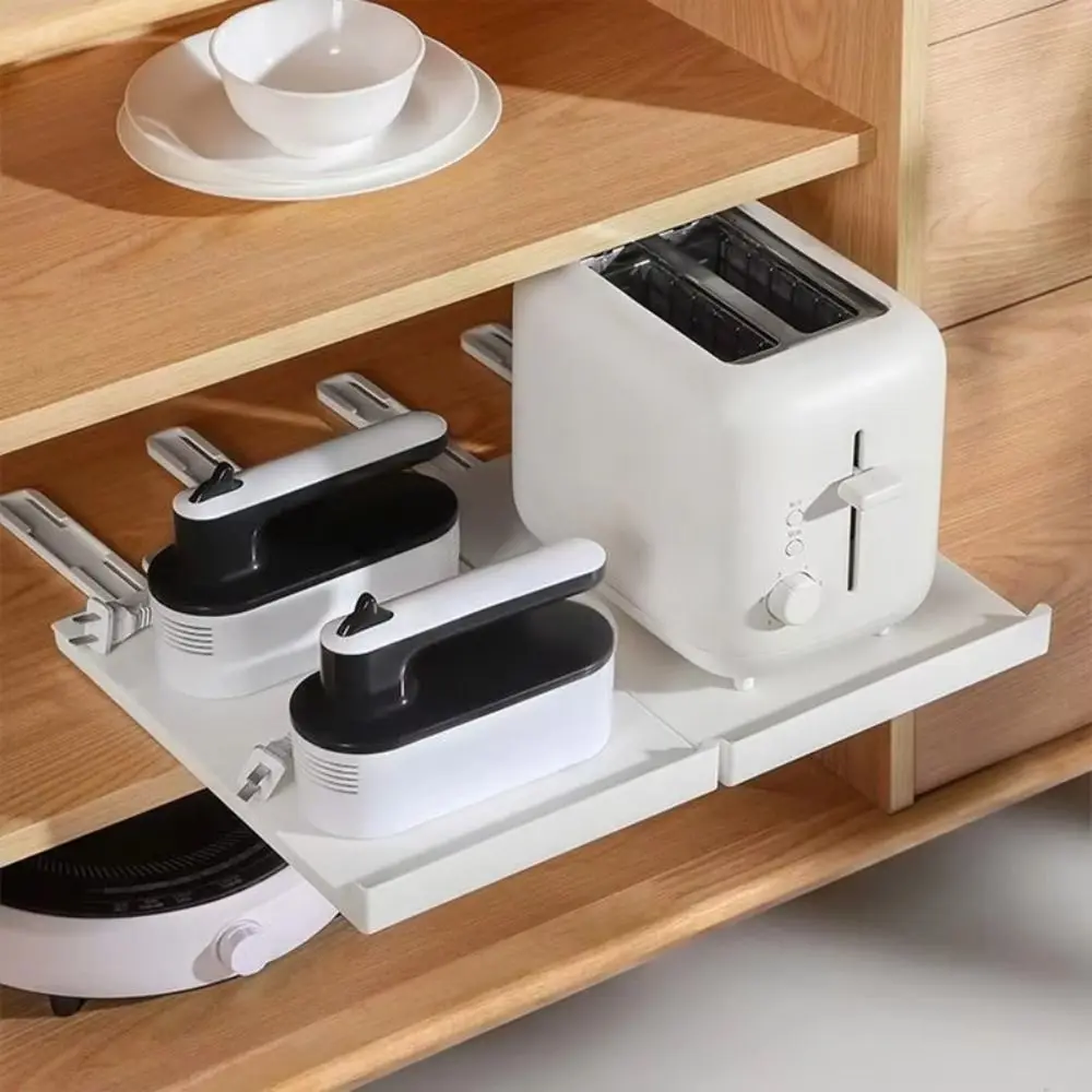 Durable Pull Out Cabinet Drawer Organizer Space Saving Plastic Storage Shelves Slide Out Storage Rack
