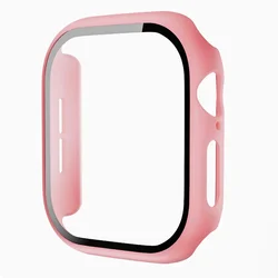 Matte Hard PC Bumper with Tempered Glass Screen Protector for Series 11 - S10 42mm (Rouge powder 7)