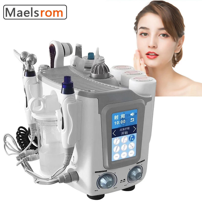 6 In 1 Small Bubble Hydrogen Oxygen Beauty Machine Facial Professional SPA Skin Cleaning Moisturizing Lifting Anti-Aging Wrinkle 6 in 1 hydro dermabrasion small bubble beauty machine water oxygen skin deep cleaning rejuvenation instrument spa salon home use