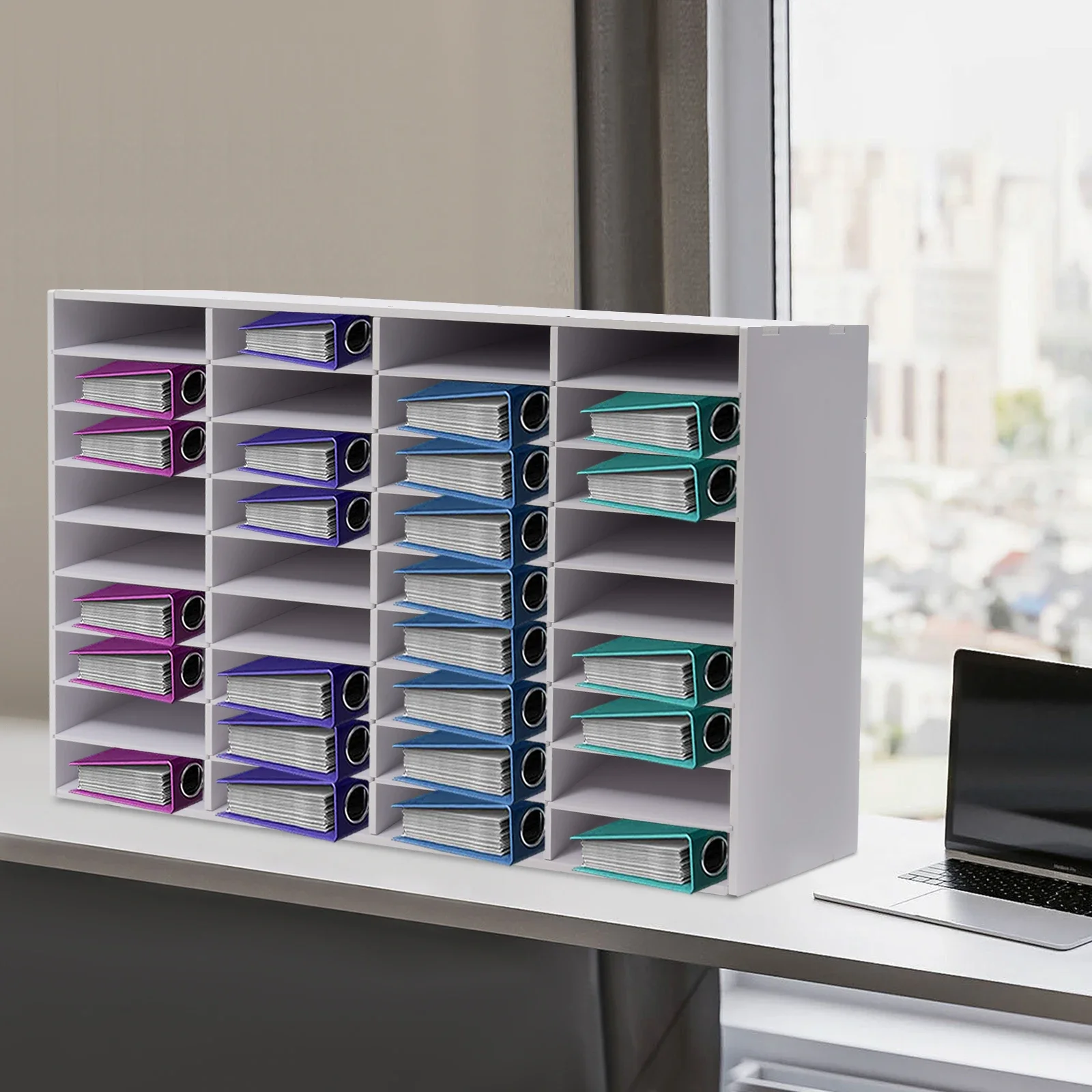 Stackable Mailboxes 36 Slots Literature Organizer File Sorter Literature Stackable Mail ...