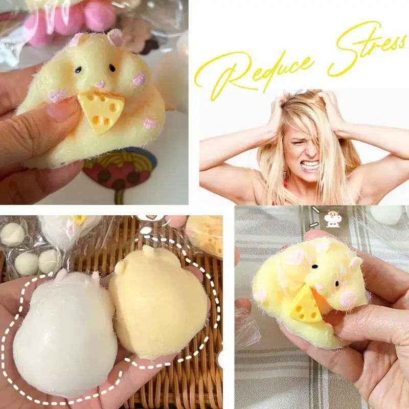 Ta ba Squishy NEW Fidget Toy Handmade Mini cute Plush Little Hamster Relax Stress Relief Squishy Toy birthday Party Gift