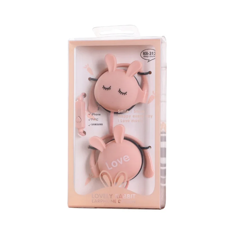 3.5mm Cute Rabbit Cartoon Stereo Earphone Headphone With Ear-hook ...