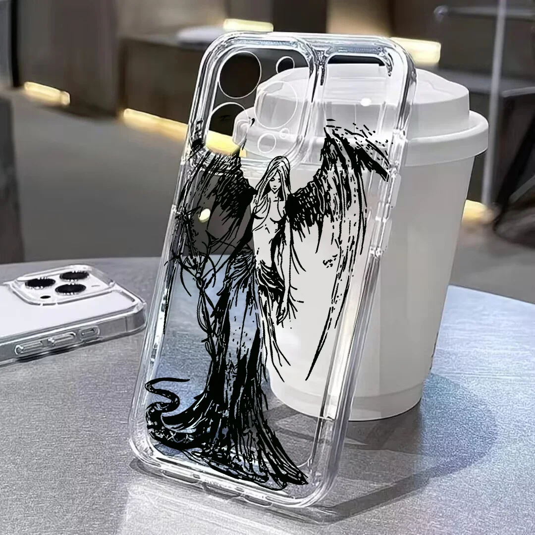 Japanese Cute Anime Girl INS Transparent Silicone Phone Case