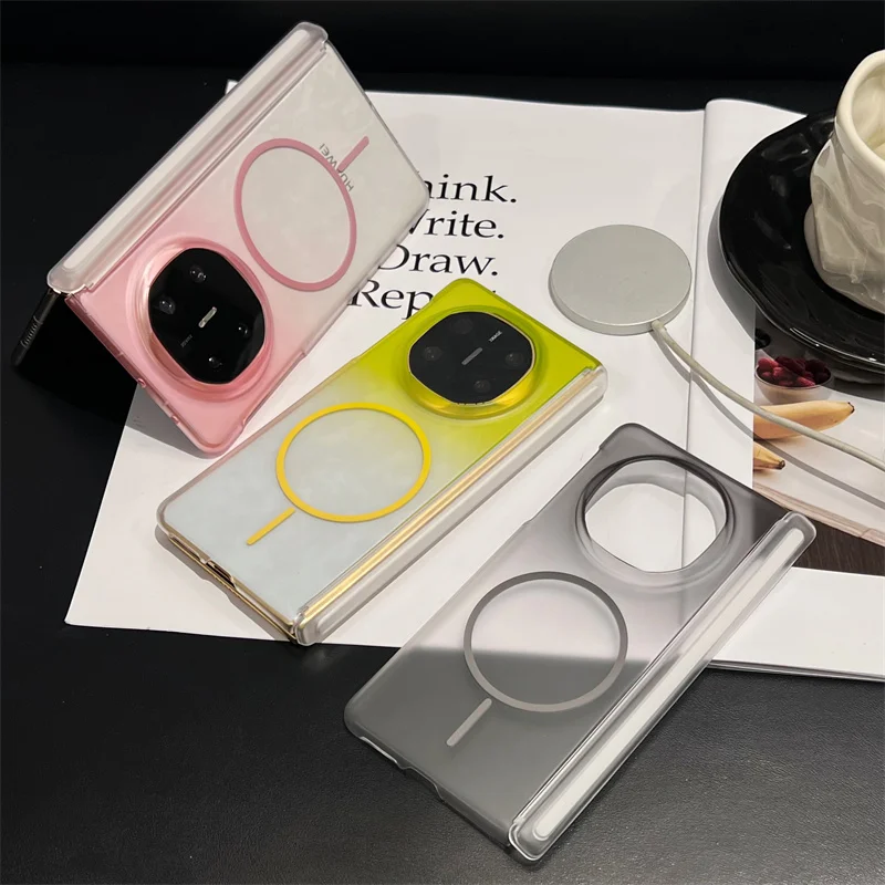 Transparent Slim Magnetic Wireless Charging Protective Hard Case Back Cover