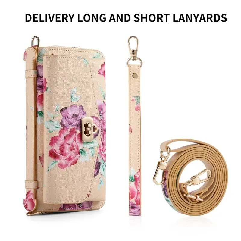 Satchel  Purse Wristlet Phone case For Samsung Galaxy  note 20 + plus ultra coque Luxury Leather Protective Mobile Cover bag