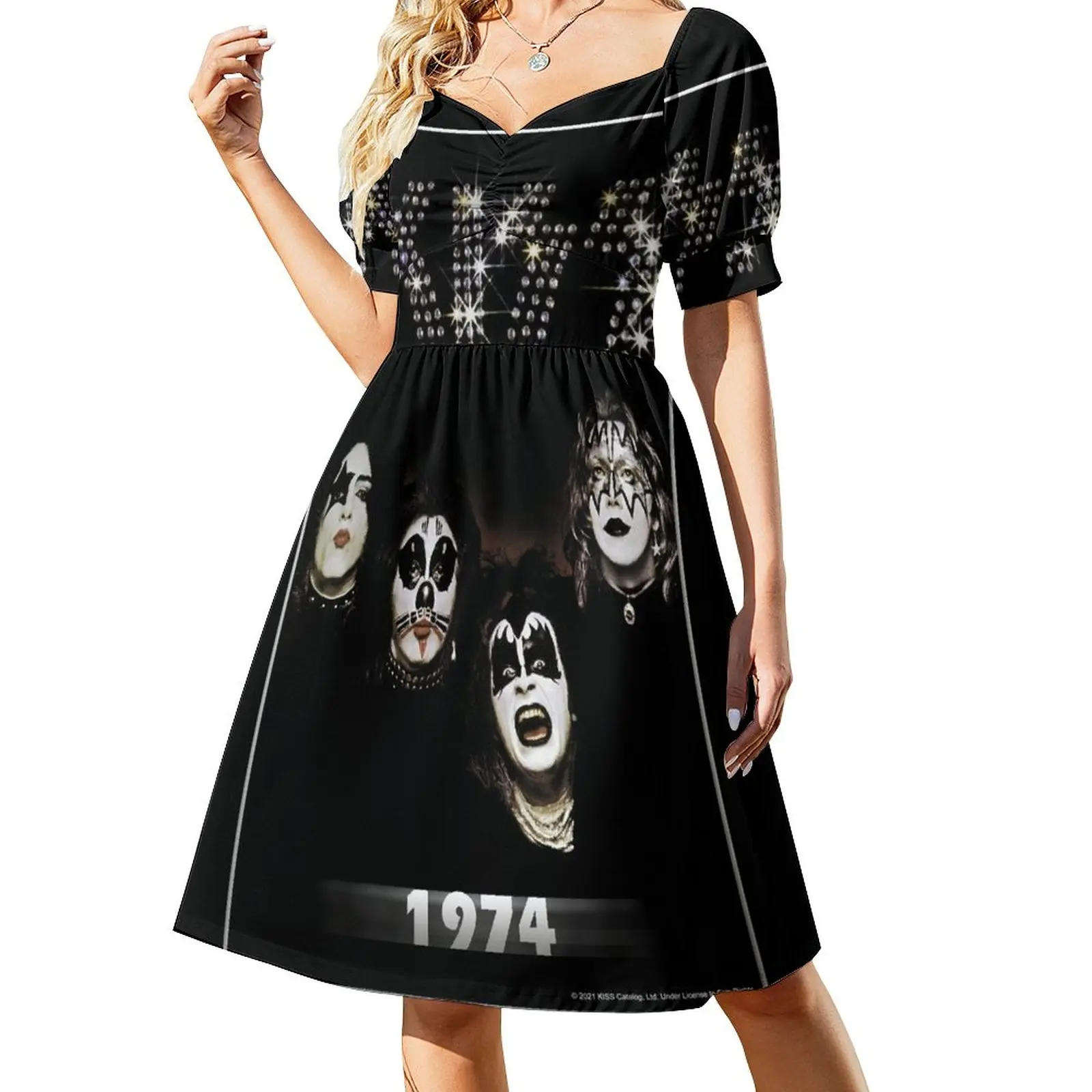 

KISS  the band - 1974 Album - Year Sleeveless Dress clothes for woman sexy dress for women