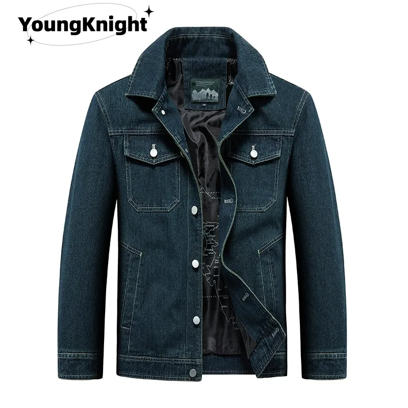 

Men's denim jacket 2022 autumn and winter new youth fashion brand handsome pure cotton casual hole embroidery lapel