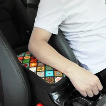 Tapis de couverture d'accoudoir de voiture en cuir, imperméable et antidérapant, Style ethnique imprimé, boîte de rangement universelle, accessoires d'intérieur de Style automobile