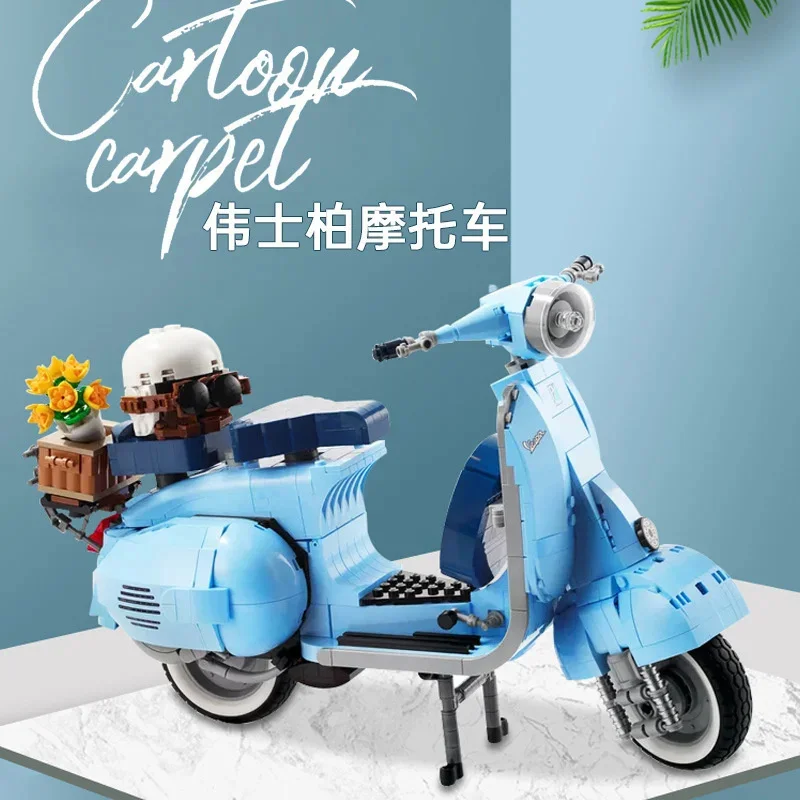 

Новый Римский праздник технический Vespas 125 технический мотоцикл 10298 мотоцикл строительные блоки кирпичи модель игрушки для детей подарок