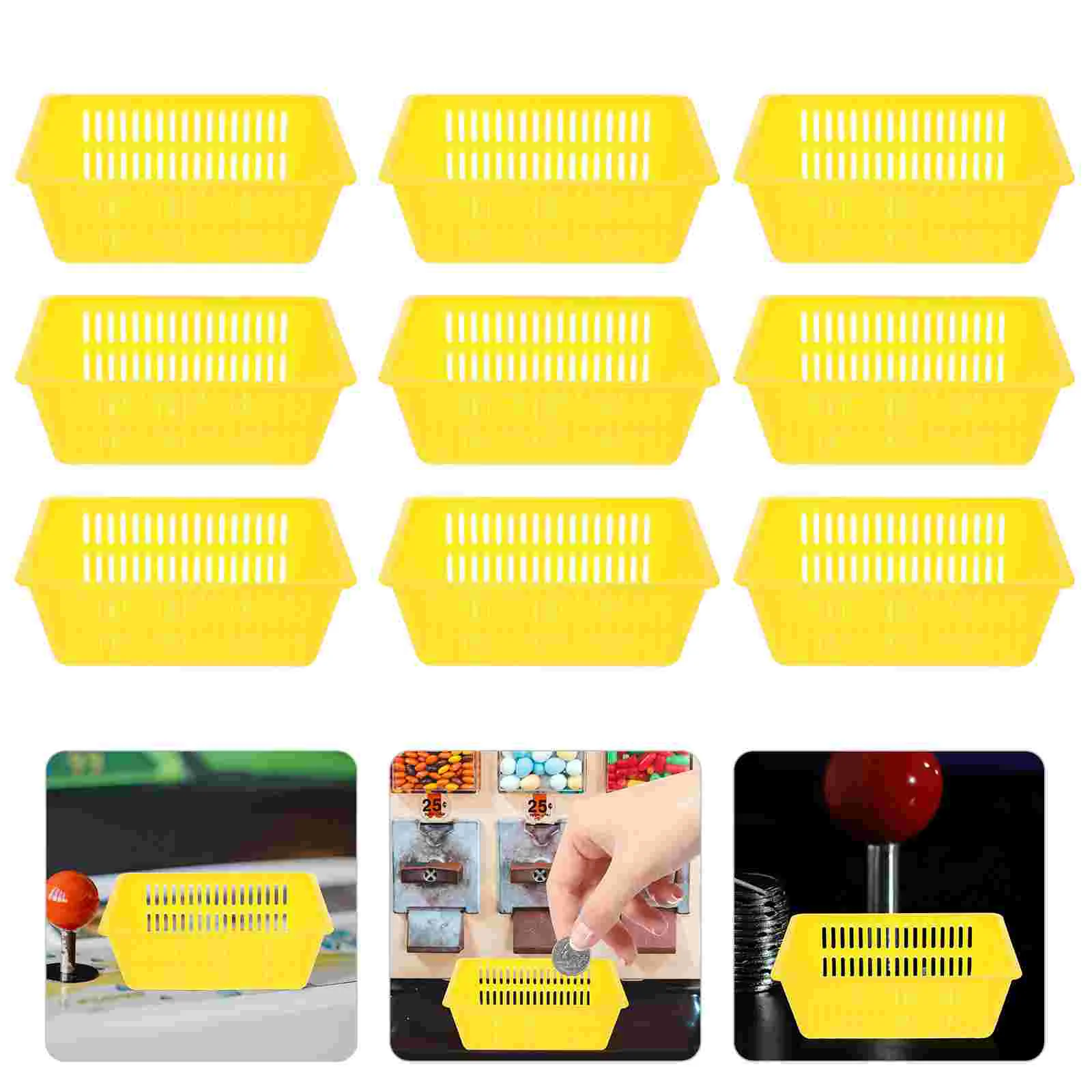 12 Pcs Coin Vending Machine Basket Collection Storage Organizer Baskets Plastic Small Bins Classroom Desktop for Organizing