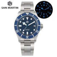 San Martin SN0121G Diving Watch Luxury NH35 Automatic Movement Machinery Watches 316L Sapphire Glass Ceramic Bezel Wristwatch