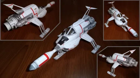 Civil Spacecraft Ultra-Fine UFO Intercropped Lunar Spacecraft 3D Paper Model DIY Toy