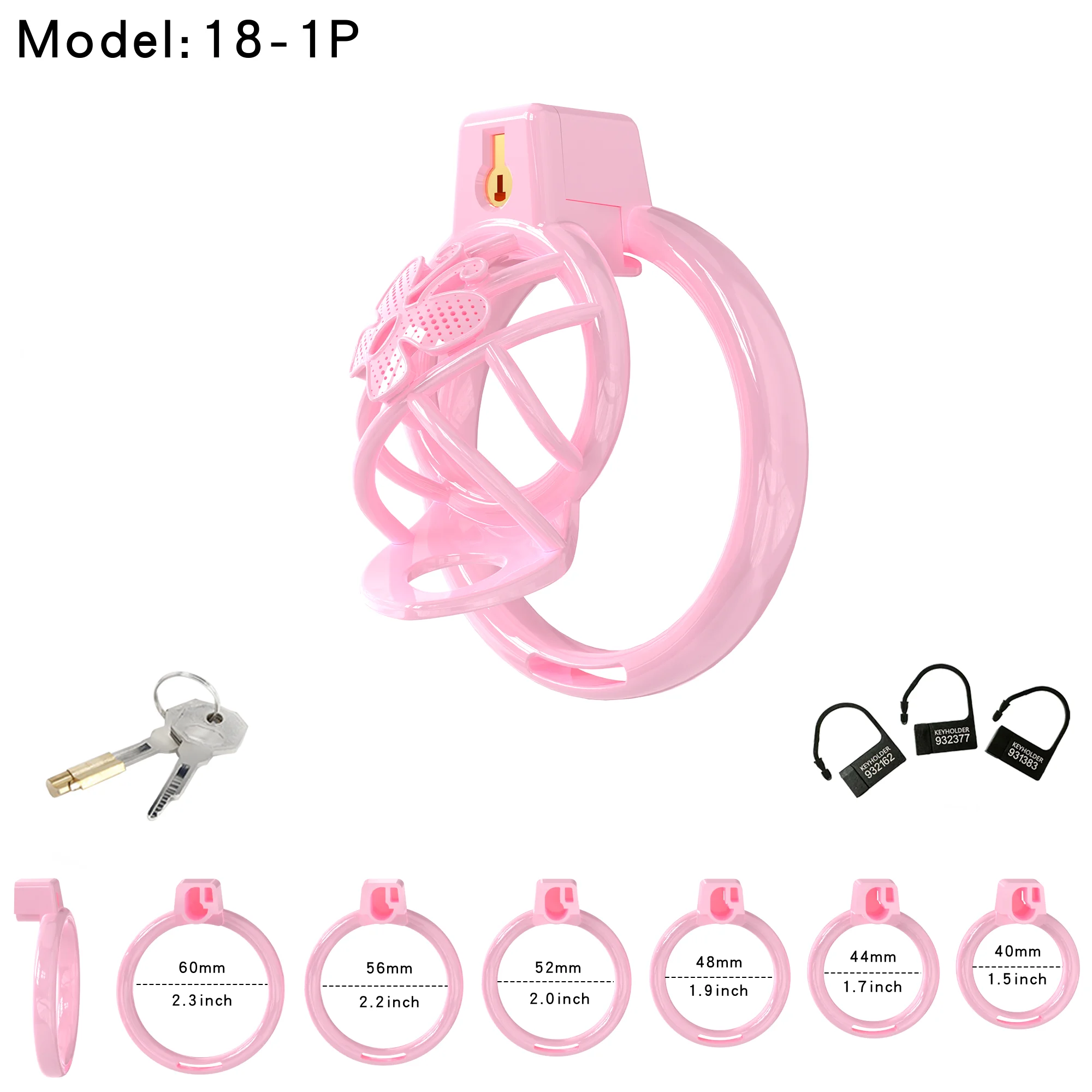 High Heels Chastity Cage with Anal Vibrator CB Lock  Male Adult Sex Toy Penis Bondage Butterfly Hollow Penis Lock with 6 Rings