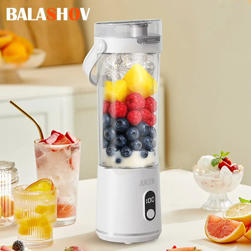 Mini Liquidificador Elétrico Portátil Multifuncional Recarregável para Smoothies de Frutas, Laranja e Suco Fresco_voghion.com
