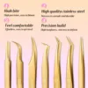 Eyelashes Tweezers Stainless Steel Superhard Tweezers High Precision Anti-static Tweezers For Eyelash Extensions Makeup Tools 2