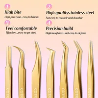 Eyelashes Tweezers Stainless Steel Superhard Tweezers High Precision Anti-static Tweezers For Eyelash Extensions Makeup Tools 2