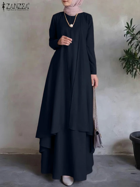 Autumn Fashion Muslim Dress Women Long Sleeve Abaya 5 Autumn Fashion Muslim Dress Women Long Sleeve Abaya 5